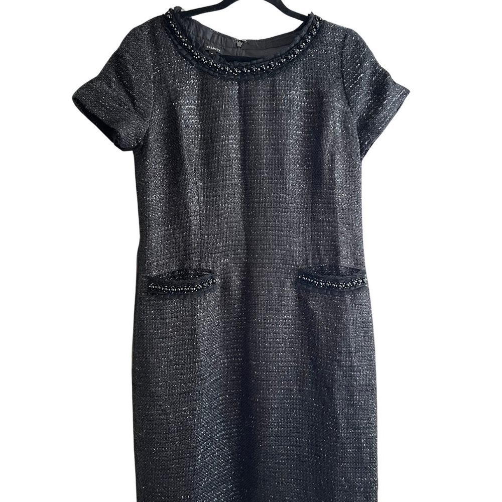 Talbots Charcoal Tweed Midi Dress